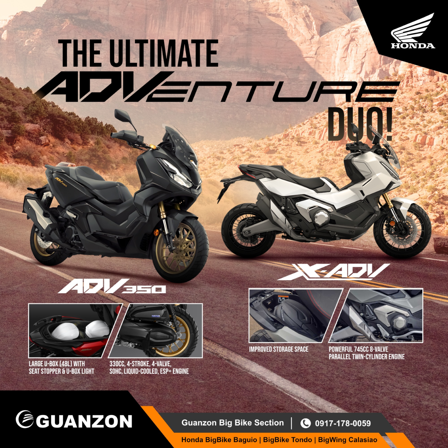 The Honda ADV350 and X-ADV are your ultimate ADVenture Duo! | Guanzon ...